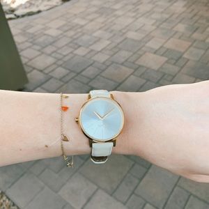 Nixon white leather watch
